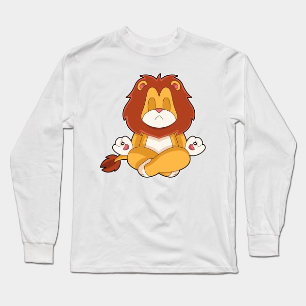 Lion Yoga Fitness Meditation Long Sleeve T-Shirt by Markus Schnabel